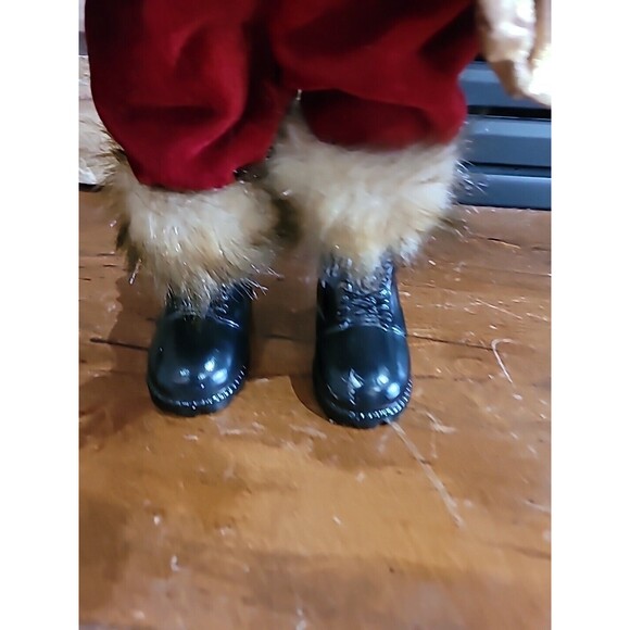Victorian Christmas Santa Mantel Table Top Figurine 19”Fur Trim Elegant Velvet - Picture 7 of 16